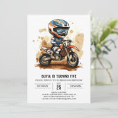 エンチャントウォーターカラーバイク誕生日 招待状 (スタンド正面)