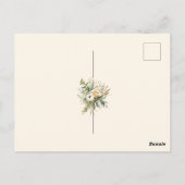 エンチャントウォーターカラーボヘミアンフローラブライダルシャワー ポストカード (裏面)