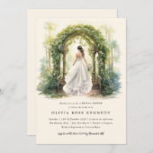 エンチャントウォーター色の森ボホブライダルシャワー 招待状 (正面/裏面)