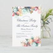 エンチャントウォーター色オーナメントクリスマスパーティー 招待状 (スタンド正面)