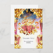 エンチャントウォーター色ポップコーン誕生日 サンキューカード (正面/裏面)