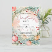 エンチャントウォーター色リースクリスマスパーティー 招待状 (スタンド正面)