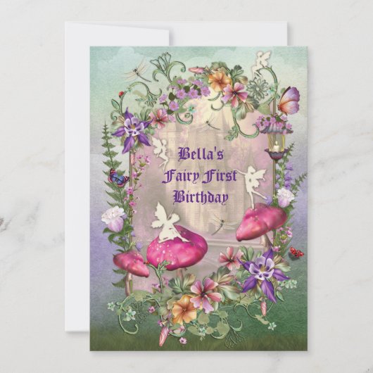 エンチャントウッドランドフェアリーフォレストパーティの招待状 招待状 (正面)