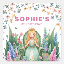 エンチャントウッドランドフェアリープリンセス誕生日 スクエアシール