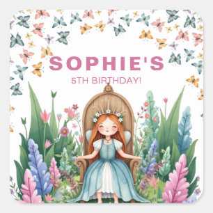 エンチャントウッドランドフェアリープリンセス誕生日 スクエアシール