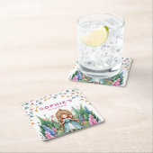 エンチャントウッドランドフェアリープリンセス誕生日 スクエアペーパーコースター (インサイチュ)
