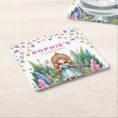 エンチャントウッドランドフェアリープリンセス誕生日 スクエアペーパーコースター (アングル)