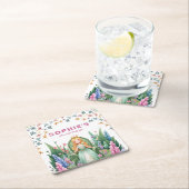 エンチャントウッドランドフェアリープリンセス誕生日 スクエアペーパーコースター (インサイチュ)