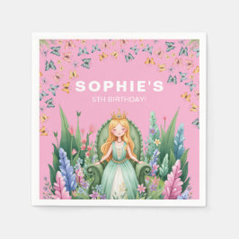エンチャントウッドランドフェアリープリンセス誕生日 スタンダードカクテルナプキン