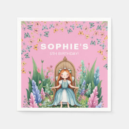 エンチャントウッドランドフェアリープリンセス誕生日 スタンダードカクテルナプキン
