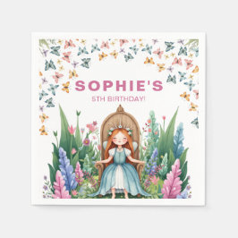 エンチャントウッドランドフェアリープリンセス誕生日 スタンダードカクテルナプキン