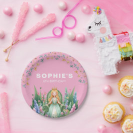 エンチャントウッドランドフェアリープリンセス誕生日 ペーパープレート