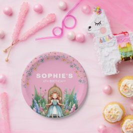 エンチャントウッドランドフェアリープリンセス誕生日 ペーパープレート