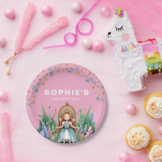 エンチャントウッドランドフェアリープリンセス誕生日 ペーパープレート