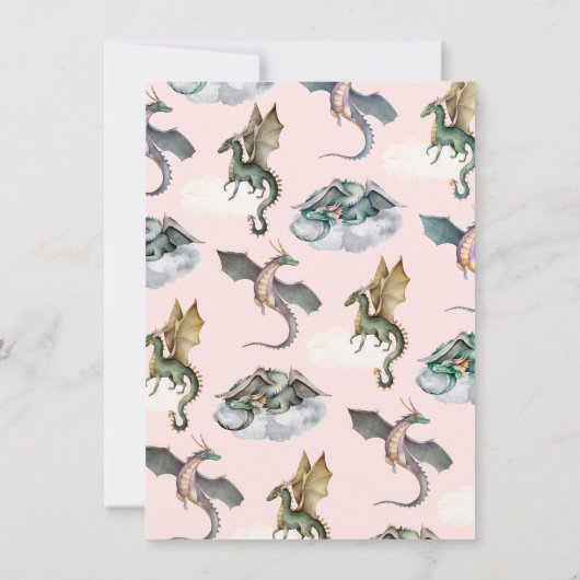 エンチャントウッドランドフォレストドラゴン誕生日インビタティ 招待状 (裏面)