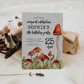 エンチャントウッドランドマッシュルーム子供の誕生日 招待状