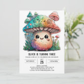 エンチャントウッドランドマッシュルーム誕生日 招待状 (スタンド正面)