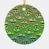 エンチャントエクレクティックガーデン市松模様にフローラ美しい セラミックオーナメント (正面)