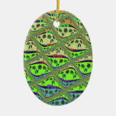 エンチャントエクレクティックガーデン市松模様にフローラ美しい セラミックオーナメント (正面)