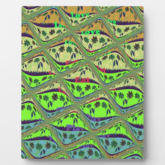 エンチャントエクレクティックガーデン市松模様にフローラ美しい フォトプラーク (正面)