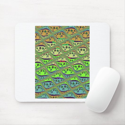 エンチャントエクレクティックガーデン市松模様にフローラ美しい マウスパッド (マウス)