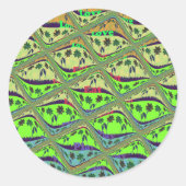 エンチャントエクレクティックガーデン市松模様にフローラ美しい ラウンドシール (正面)