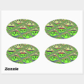 エンチャントエクレクティックガーデン市松模様にフローラ美しい 楕円形シール (シート)