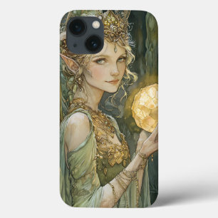 エンチャントエメラルドフェアリークリスタルボールファンタジーアート iPhone 13ケース