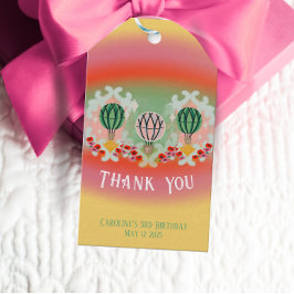 エンチャントエメラルドホットエアバルーン子供の誕生日 ギフトタグ