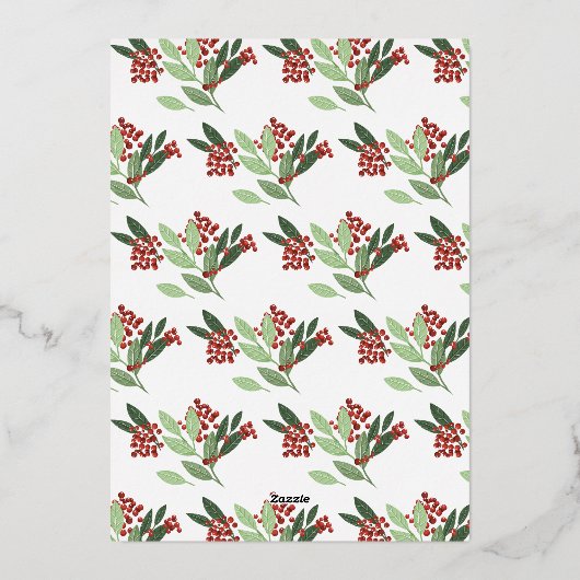 エンチャントエレガンスボタニカルクリスマスパーティー 箔招待状 (裏面)