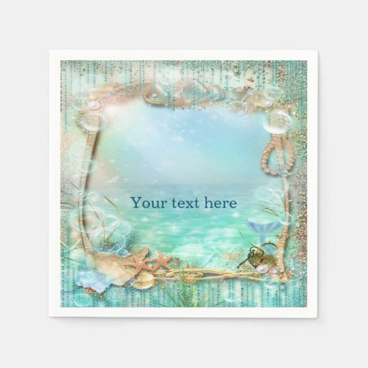 エンチャントエレガントドシービーチトロピカルナプキン スタンダードカクテルナプキン (正面)