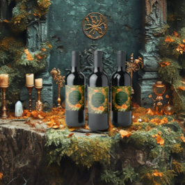 エンチャントエレガント秋をテーマにしたドロイドヒル ワインラベル