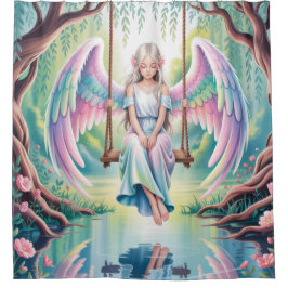 エンチャントエンジェルガールin a swing シャワーカーテン