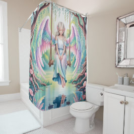 エンチャントエンジェルガールin a swing シャワーカーテン