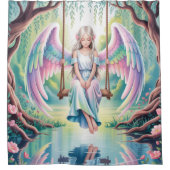 エンチャントエンジェルガールin a swing シャワーカーテン (正面)