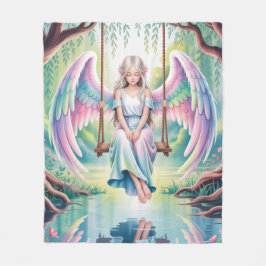 エンチャントエンジェルガールin a swing フリースブランケット