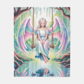 エンチャントエンジェルガールin a swing フリースブランケット (正面)