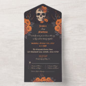 エンチャントオレンジブーケオンクリームスカル オールインワン招待状 (内側)