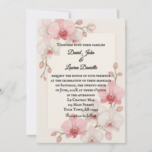 エンチャントオーキッドフォト結婚式招待状 招待状 (正面)
