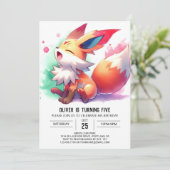 エンチャントカスタムキツネ誕生日 招待状 (スタンド正面)