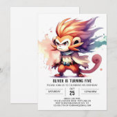 エンチャントカスタムドモンキー誕生日 招待状 (正面/裏面)