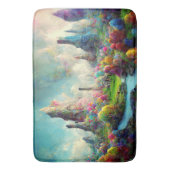 エンチャントカラフルエイリアン自然風景 バスマット (正面縦)