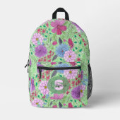 エンチャントカラフルガーデン芸術的開花 プリントバックパック (正面)