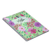 エンチャントカラフルガーデン開花モノグラム名 ノートブック (右側)