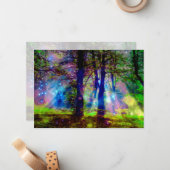 エンチャントカラフルドフォレストレインボー自然ありがとう ノートカード (正面/裏面インサイチュ)