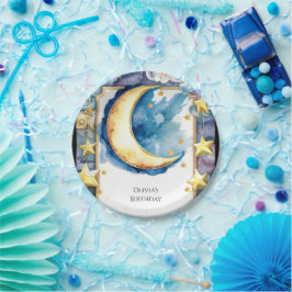 エンチャントカラフルムーン誕生日 ペーパープレート