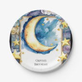 エンチャントカラフルムーン誕生日 ペーパープレート (正面)