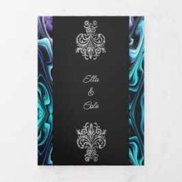 エンチャントカラフルメント結婚の 三つ折り招待状