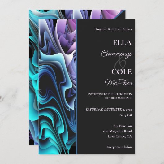 エンチャントカラフル結婚式招待状 招待状 (正面/裏面)