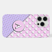 エンチャントカラーバラ、ラベンダー、カスタムモノグラム iPhoneケース (裏面横)